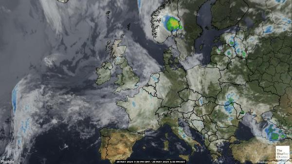 Gibraltar Previsão do tempo nuvem mapa 