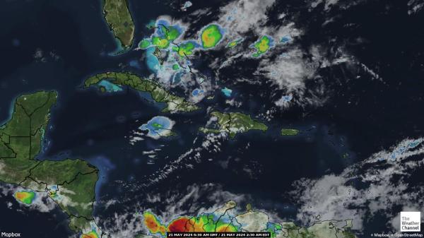 Guadeloupe Väder moln karta 