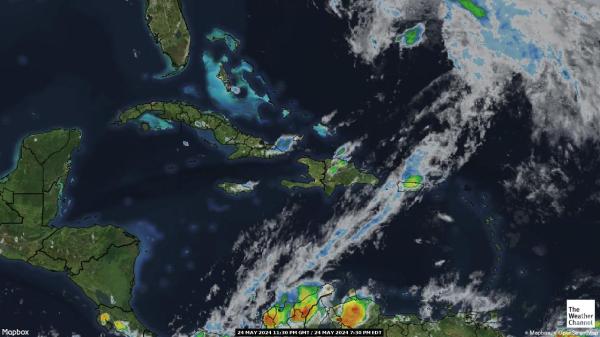グアドループ島 天気クラウドマップ 