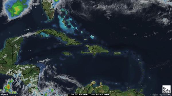 Guadeloupe Previsão do tempo nuvem mapa 