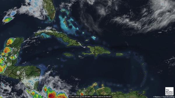 Guadeloupe Időjárás felhő térkép 