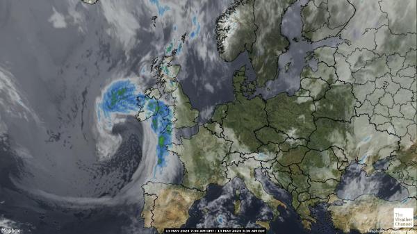 Guernsey Peta Cuaca awan 
