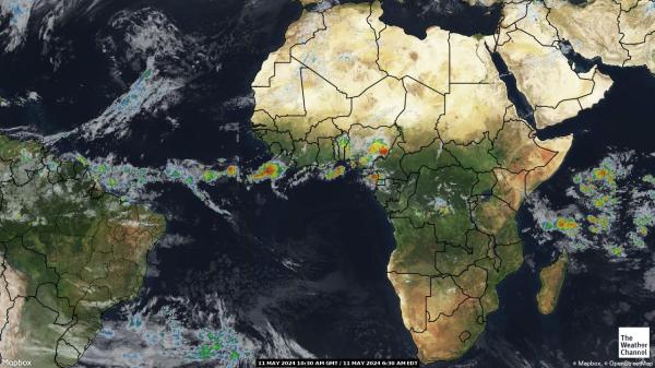 Guinea-Bissau Wetter Wolke Karte 