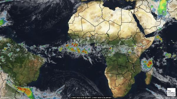 Guinea-Bissau Počasí mrak mapy 