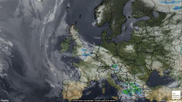 Hungary Previsão do tempo nuvem mapa 