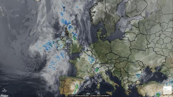 Isle of Man Previsão do tempo nuvem mapa 