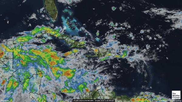 Jamaica Mapa del tiempo pronóstico nube 