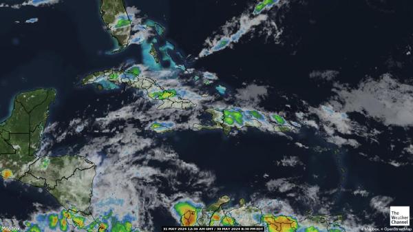 Jamaica Időjárás felhő térkép 