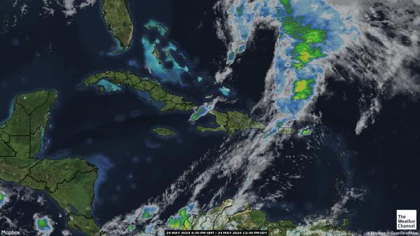 Jamaica Hartă starea vremii nor 