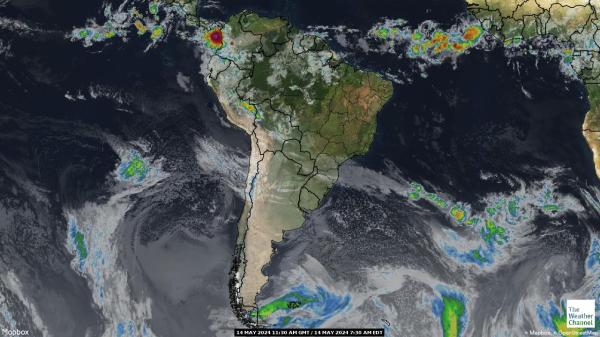 라틴 아메리카 날씨 구름지도 