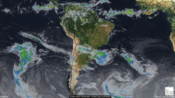 אמריקה הלטינית מזג אוויר ענן מפה 