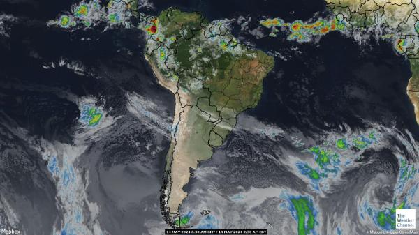 Lotynų Amerika Orų žemėlapis debesis 
