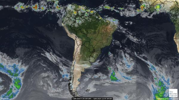 Latinamerika Väder moln karta 