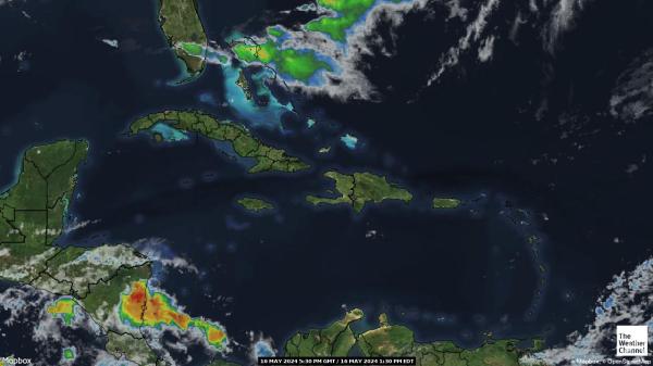 Martinica Hartă starea vremii nor 