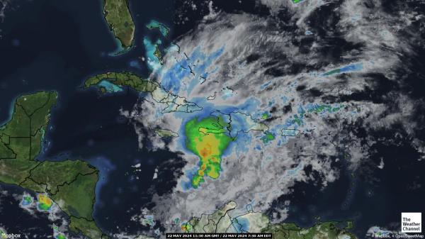 Martinique Previsão do tempo nuvem mapa 