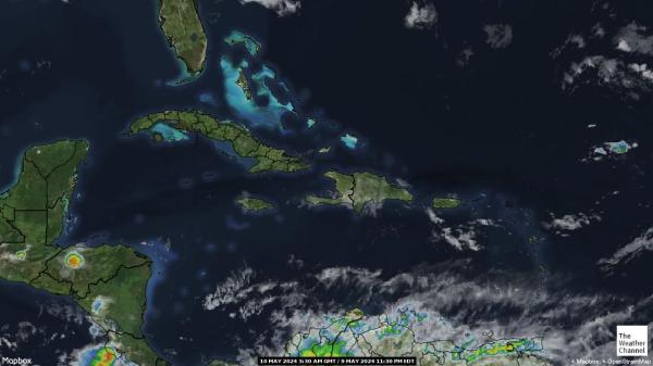 Martinica Hartă starea vremii nor 