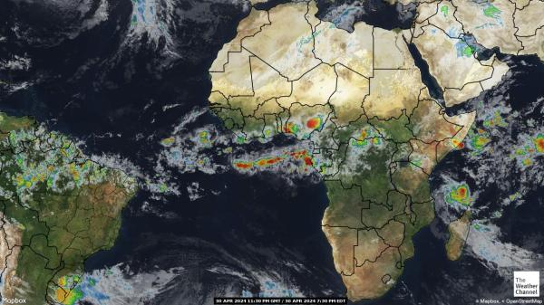 Mauritánie Počasí mrak mapy 
