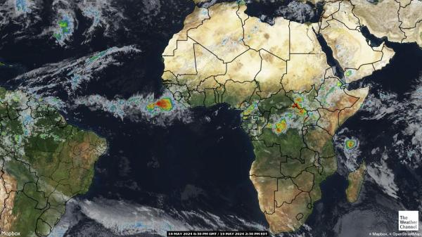 Mauritius Previsão do tempo nuvem mapa 