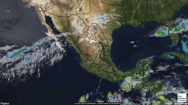 Mexiko Počasí mrak mapy 