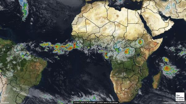 Mozambique Peta Cuaca awan 