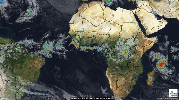 Mosambik Počasí mrak mapy 