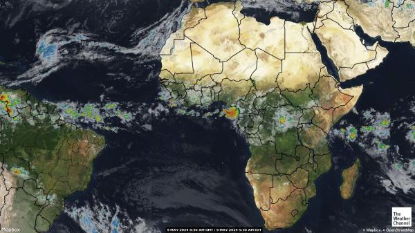 Mozambik Mapa oblačnosti počasia 