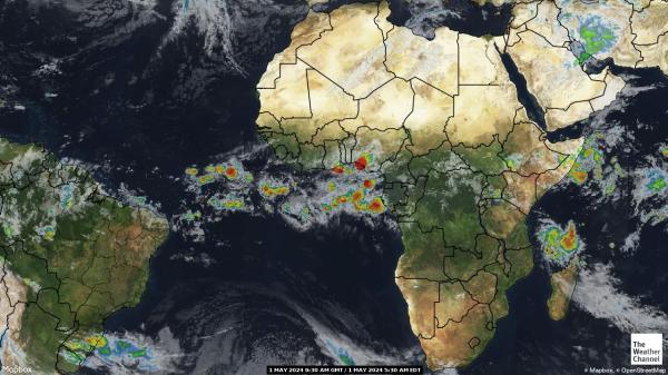 Mosambik Počasí mrak mapy 
