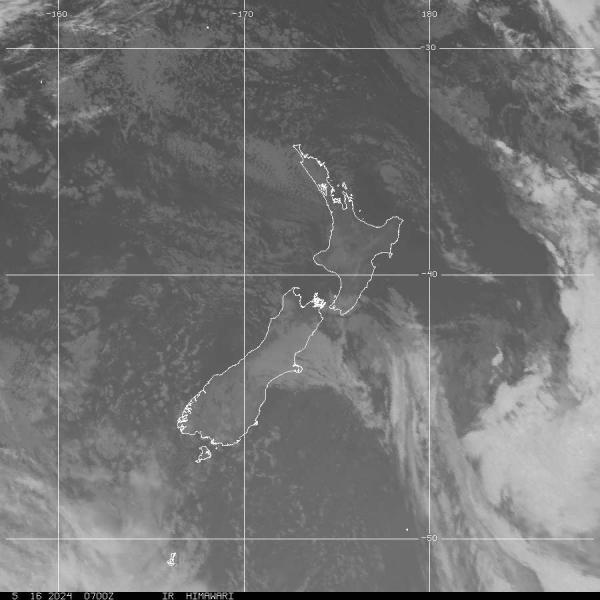 Nowa Zelandia Chmura pogoda mapa 