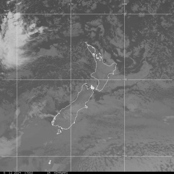 New Zealand Počasí mrak mapy 