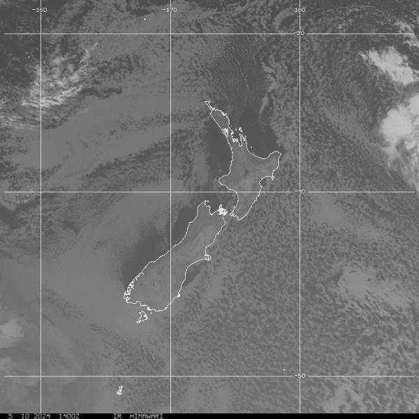 Új Zéland Időjárás felhő térkép 