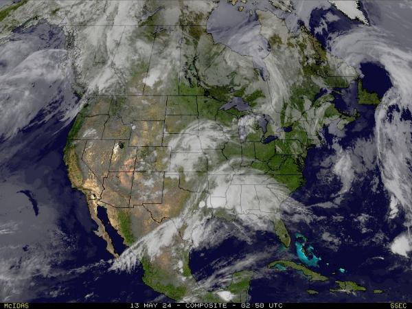 Bắc Mỹ Bản đồ thời tiết đám mây 