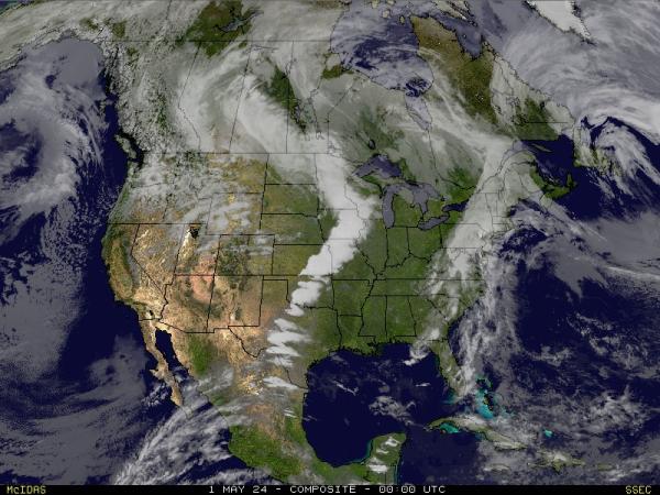 North America Weather Cloud Map 