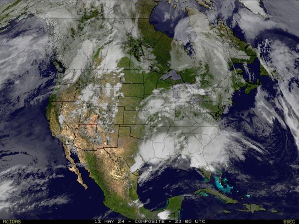 Severní Amerika Počasí mrak mapy 