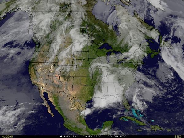 Північна Америка Погода хмарної карти 