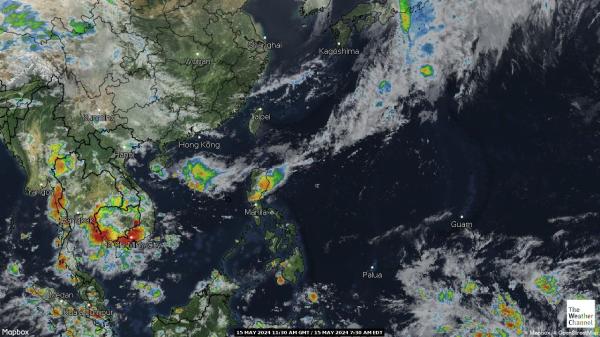 Severná Kórea Mapa oblačnosti počasia 