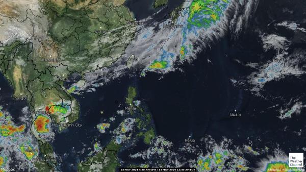 Korea Utara Peta Cuaca awan 