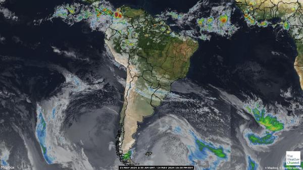 Paraguay Időjárás felhő térkép 