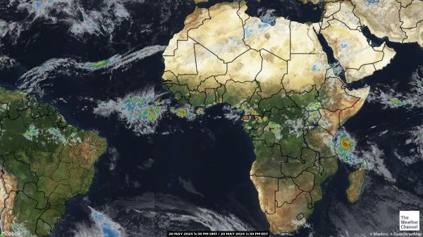 Rwanda Previsão do tempo nuvem mapa 