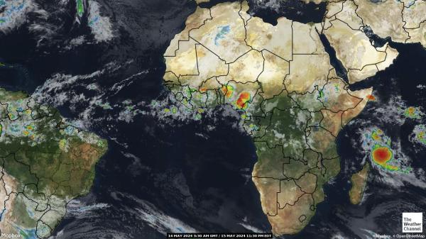 Ruanda Wetter Wolke Karte 