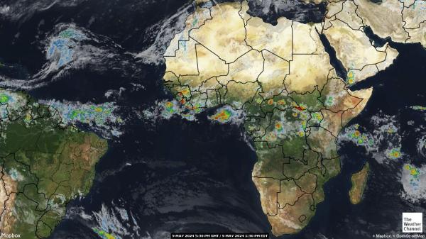 Rwanda Mapa oblačnosti počasia 