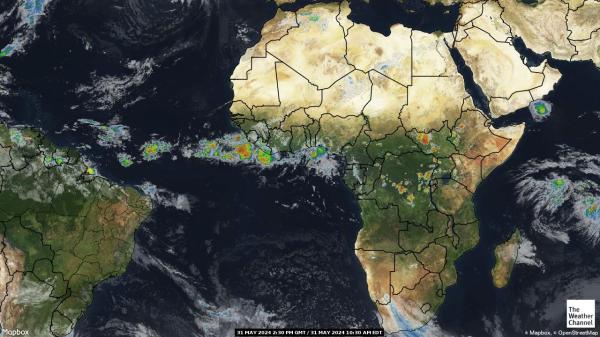 Ruanda Sää pilvi kartta 