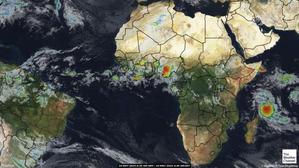 Ruandában Időjárás felhő térkép 