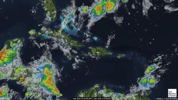 Saint Kitts és Nevis Időjárás felhő térkép 