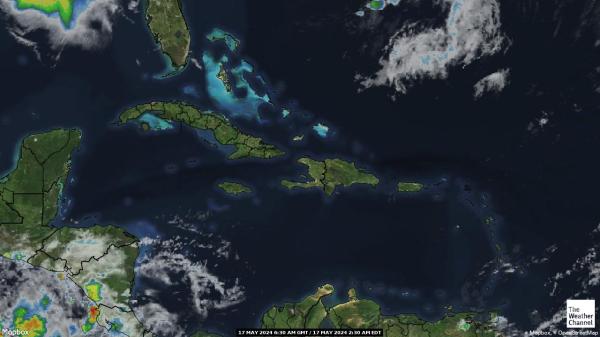 Saint Kitts and Nevis Previsão do tempo nuvem mapa 