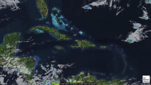 Sfântul Kitts și Nevis Hartă starea vremii nor 