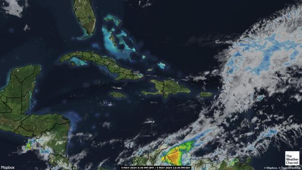 Saint Kitts and Nevis Previsão do tempo nuvem mapa 
