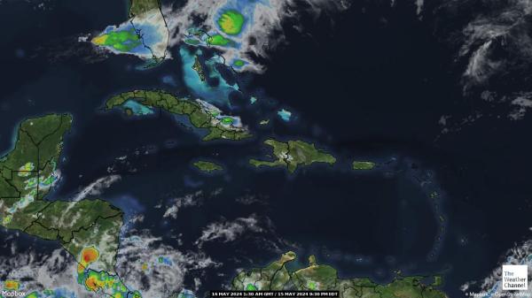 Saint Kitts dan Nevis Peta Cuaca Awan 