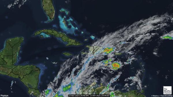 Saint Lucia Peta Cuaca awan 