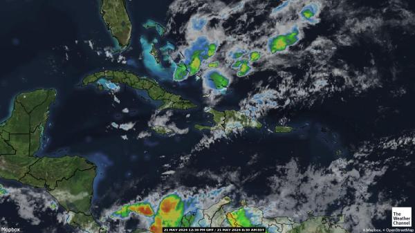 Saint Lucia Väder moln karta 