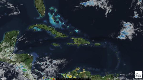 Saint Vincent és a Grenadine-szigetek Időjárás felhő térkép 